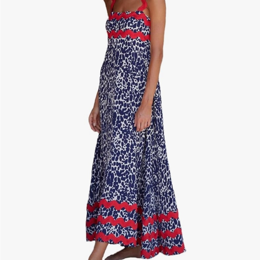 Red, White and blue sundress. Ric rack trim and straps